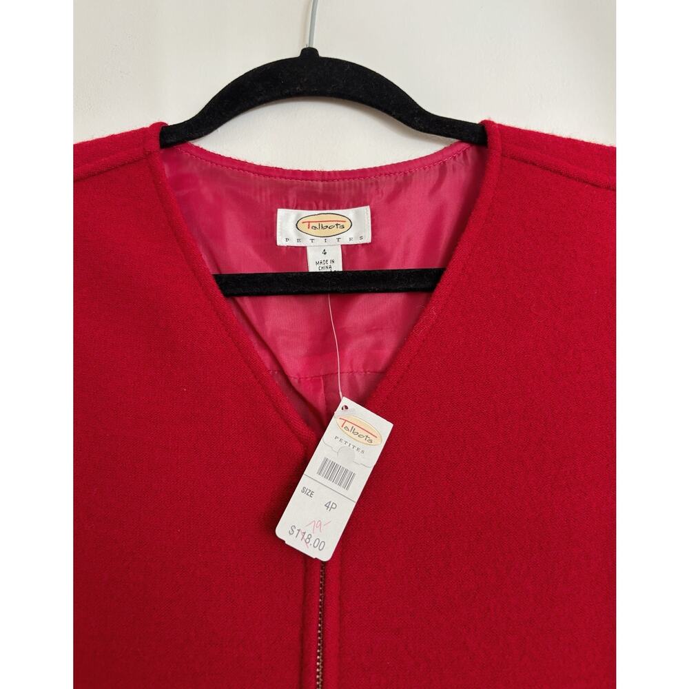 Red Vintage Talbots Petite Wool Zip Front A-line Dress 4P - Picture 3 of 6